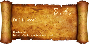 Dull Axel névjegykártya
